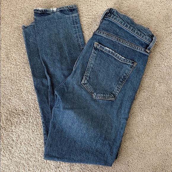 AGOLDE Toni Mid Rise Straight Leg Jeans Dark Wash Size 26 - Picture 3 of 5